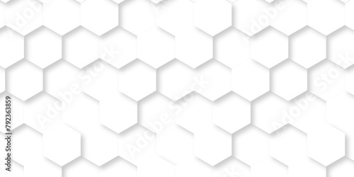 Background with hexagons. Surface polygon pattern with glowing hexagon paper texture and futuristic business. Luxury white hexagon pattern.