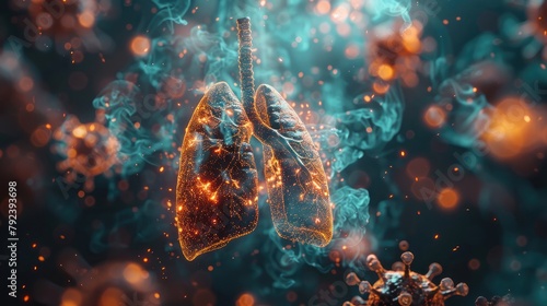 diseases of the lungs in the picture lung cancer concept stock image