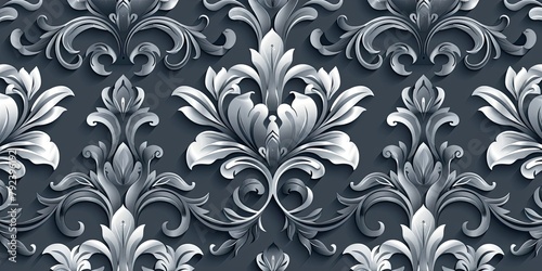 the elegance of a classic damask pattern illustration in this ultra-realistic stock image, perfect for adding a touch of sophistication to your design projects