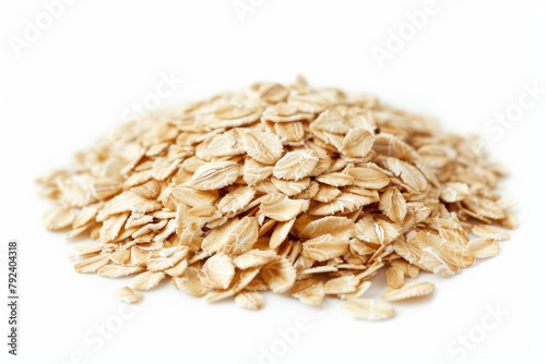 Rolled grains of various cereals for muesli or granola isolated on white background