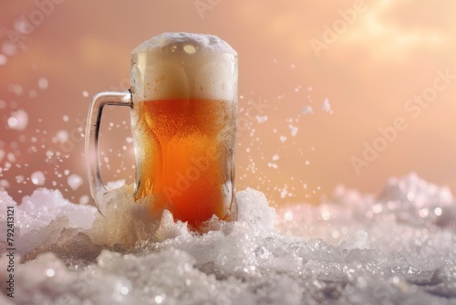 Glass of Beer on Pile of Foam