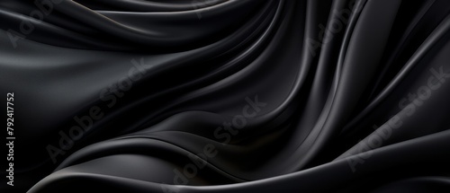 Black silk folded in soft waves