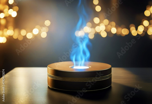 'pedestal splay fire Podium product presentation poduim showcase dais hot platform display cylinder three-dimensional sale empty burning advertising flames food'