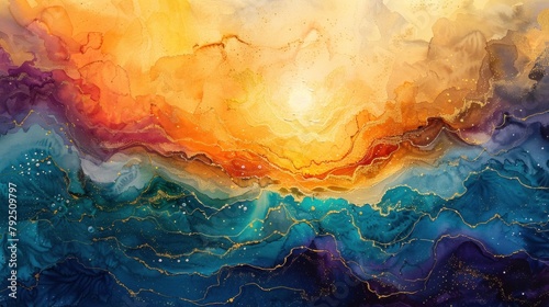 Luminescent Trends: Illuminate the trend of soaring gold prices in your watercolor masterpiece.