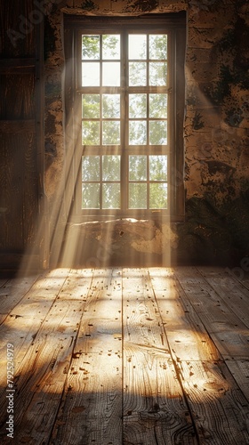 Window Light Casting Patterns on a Wooden Floor,The scenery is beyond description