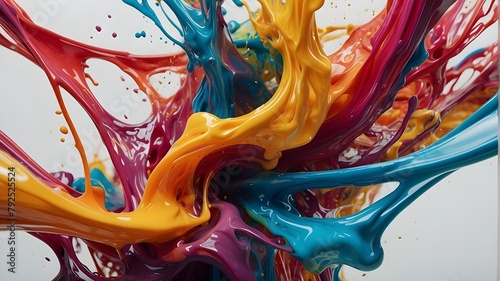 Photorealistic Images prompt structure:"Vibrant Colored Ink Swirling and Dancing on a Pristine White Background, Photorealistic Image, Abstract Art Style, Inspiration from Abstract Expressionism and D