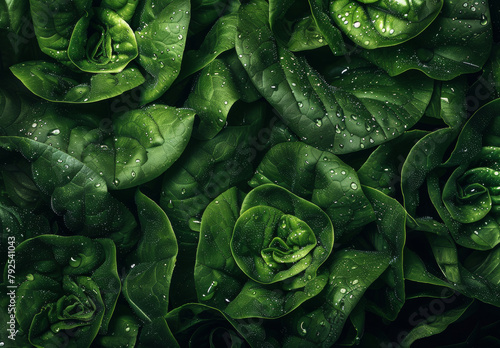 Lettuce with visible Water Drops