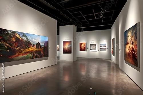 virtual tour in a museum gallery capturing a sleek modern muse