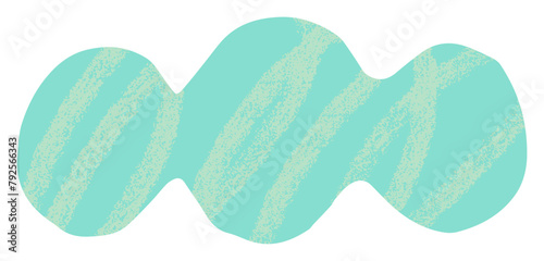 Abstract blob cloud cut out shape. Pastel blue organic rounded wobbly shape collage vector element with crayon scribbles