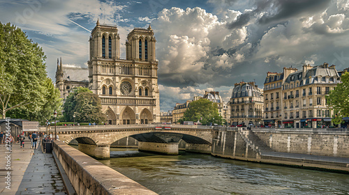 Notre Dame Cathedral and a Bridge of the Archbishopric