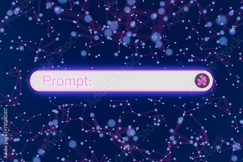 Digital Prompt Command Bar on Abstract Network Background