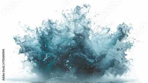 Water splash with a white background