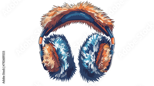 Winter clothes illustration. Vector earmuffs with for