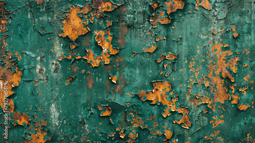 Rust of green metal corroded texture. 