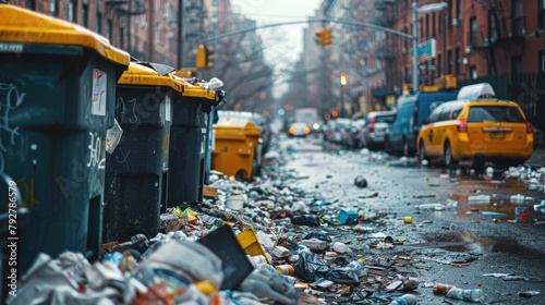 Within the city limits, dumpsters burst with discarded items, scattering waste across the unkempt streets