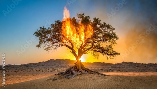 God called Moses from Burning within Bush. Exodus.