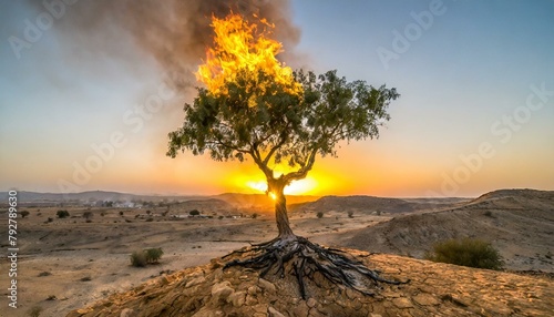 God called Moses from Burning within Bush. Exodus.