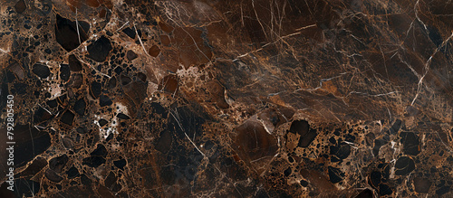 Rich espresso brown marble with dark brown and black veins, evoking the richness and depth of freshly brewed coffee