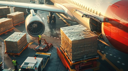 Dynamic loading and unloading of cargo boxes at an international airport