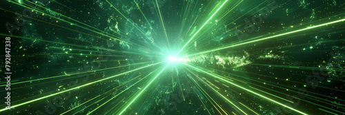 Green light burst speed montion background, green Explode particles freeze splash, gsuitable for futuristic, technology, or energy concept designs, banner, copy space, 