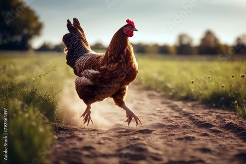 'hen isolated running agriculture alive animal avian background beak beautiful bird breed chick chicken claw cluck cock cockerel colourful domestic easter farm farming fauna feather female food glac