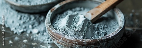 clay bowl filled with rich blue pottery clay, highlighting the texture and color