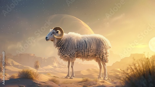 White Goat, Sheep with sky, eid ul adha, Eid al adha