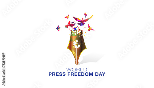 World Press Freedom Day background. Press media journalism freedom awareness theme and promotional campaign.