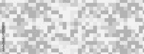 Seamless pattern with squares. Abstract pixel and cube background. Vector digital mosaic pattern. White and gray light elements tile art backdrop.