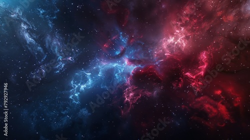 Colorful celestial artwork showcasing a dynamic blue and red swirl. A captivating journey through the cosmos.