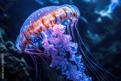 the underwater elegance of a jellyfish's skeletal composition, a testament to the wonders of marine life.