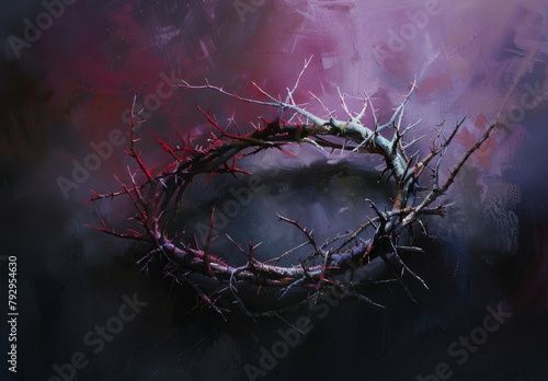 Inverting the crown of thorns symbolizes Jesus' suffering, death, and resurrection during Passion Week, conveying trials and triumphs.