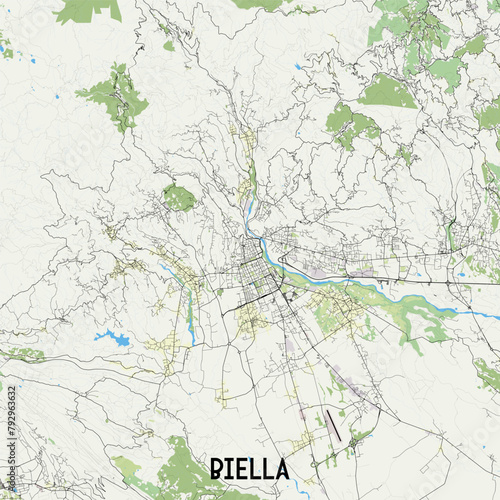 Biella Italy map poster art
