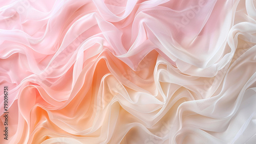 Translucent, soft layers of ballet slipper pink and creamy vanilla, crafting a minimalist abstract background that captures the sweet, gentle essence of early spring
