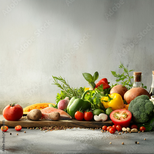 Zdrowa zrównoważona dieta. Warzywa owoce. Składniki odżywcze 