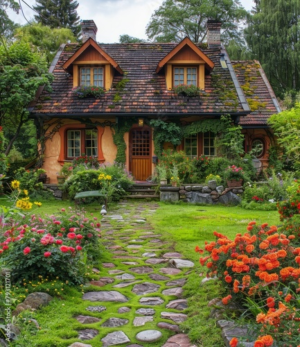 Charming English Cottage Surrounded by a Lush Garden