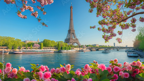 Travel in Paris, France. Summer and spring colors.