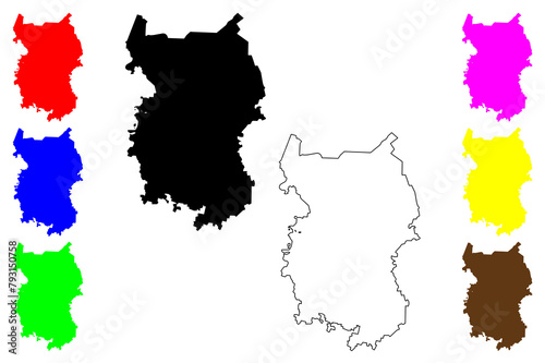 Omsk Oblast (Russia, Subjects of the Russian Federation, Oblasts of Russia) map vector illustration, scribble sketch Omsk Oblast map