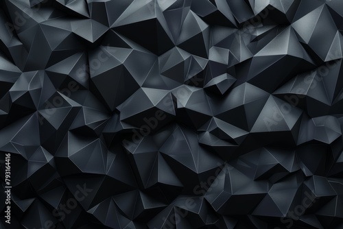  A monochrome image featuring an expansive arrangement of geometric shapes, all in black and white, constructed primarily from polygons