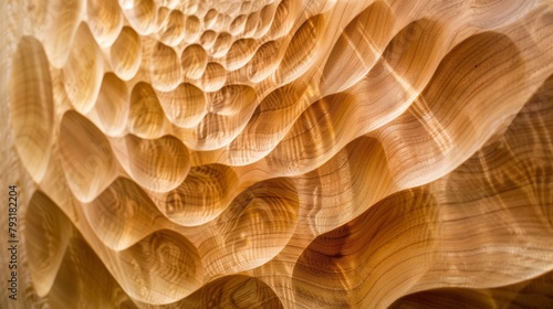 Wood carving pattern up close shot 