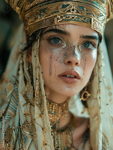Retrato de uma linda mulher egípcia 