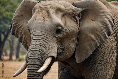 Close full framed face of african elephant
