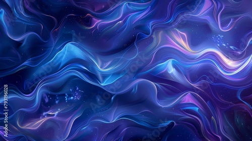 Blue and purple flowing pattern on enamel flat arrangement 