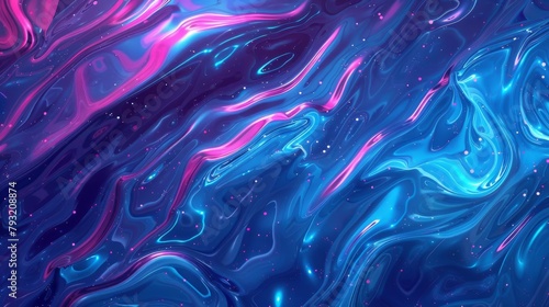 Flowing blue and purple pattern on enamel flat surface 