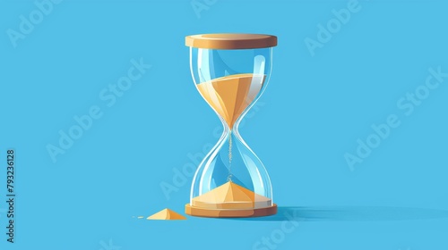 Vector illustration featuring a glass sand clock or hourglass, representing the concept of deadlines and time.