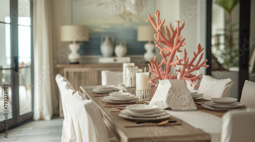 dining room modern coastal decor with chairs, interior design