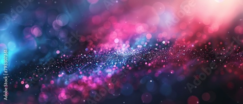 Abstract Bokeh Lights with Glitter and Sparkle, Vibrant Pink and Blue Shimmer, Magical Glowing Backdrop
