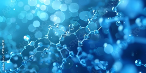 Abstract Blue Molecular Structure Background