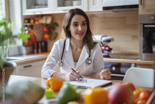 Nutritionist advising on dietary choices in a clinic