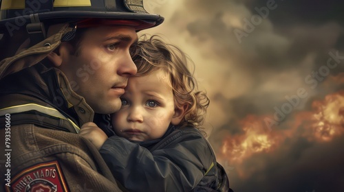 Firefighters saves a child